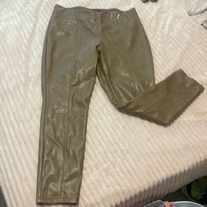 Pleather brown pants